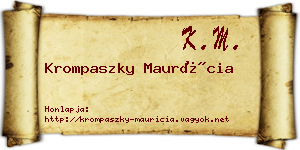 Krompaszky Maurícia névjegykártya